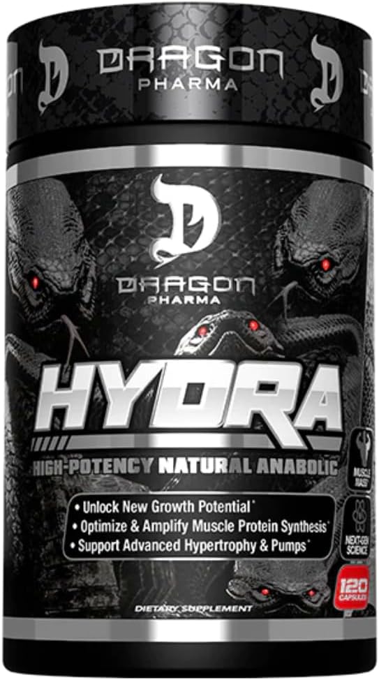 DRAGON PHARMA Hydra, supplément d'endurance Premium, augmentation de récupération et de performance, ingrédients soutenus par la recherche (120 capsules)