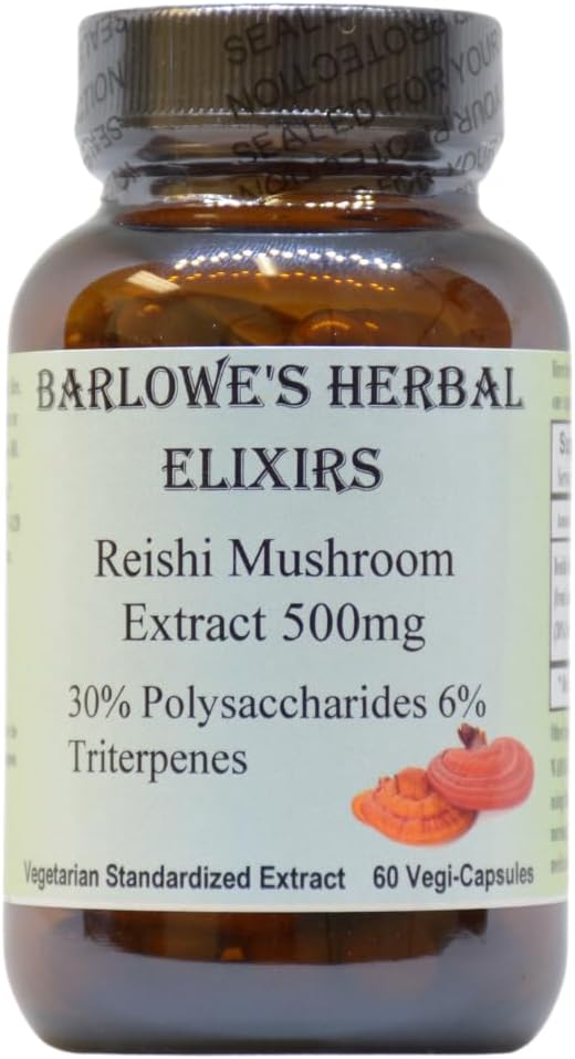 Barlowe's Herbal Elixirs Reishi Supplément d'extrait de champignons rouge Reishi