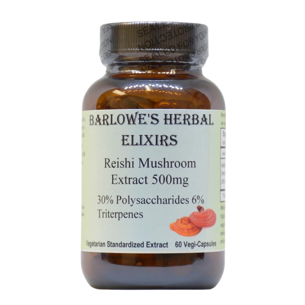 Barlowe's Herbal Elixirs Reishi Supplément d'extrait de champignons rouge Reishi