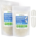 XPRS Nutra Gélatine Taille 2 Capsules séparées - 1000 Nombre Effacer Capsules vides Séparées dans des sacs - Taille 2 Pilules de gélatine vides pour le remplissage de supplément de bricolage