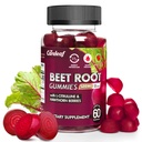 Gommies de racines de betteraves végétaliennes sans sucre pour la pression artérielle, Gommies de betteraves avec L-Citrulline et extrait d'épine hawthorn, Peach Flavor Beet Chews pour haute pression artérielle, 60 comte