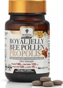 Abeille et vous Royal Jelly Tablet, Extrait de propolis, Abeille Pollen, 100% Natural Superfood, Ultra Pure, Supplément de soutien immunitaire, Améliorer l'énergie, Focus, Antioxydants, Frais, Keto, Paléo, Sans gluten