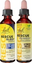 RESCUE Stress Relief & Sleep Support Bundle, Formules Non Alcohol, Bach Remedy Dropper 20mL 2-Pack Sleep Dropper 20mL, Essences de fleurs homéopathiques