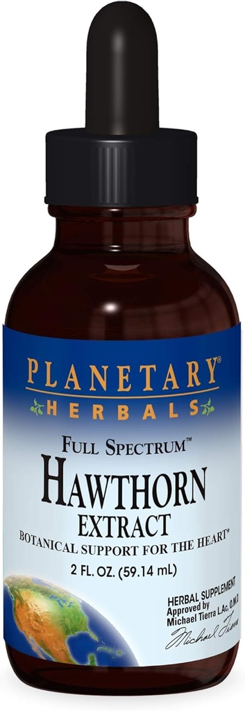 Herbals planétaires Full Spectrum Hawthorn Liquid Extract Supplément, 2 Fluid Ounce