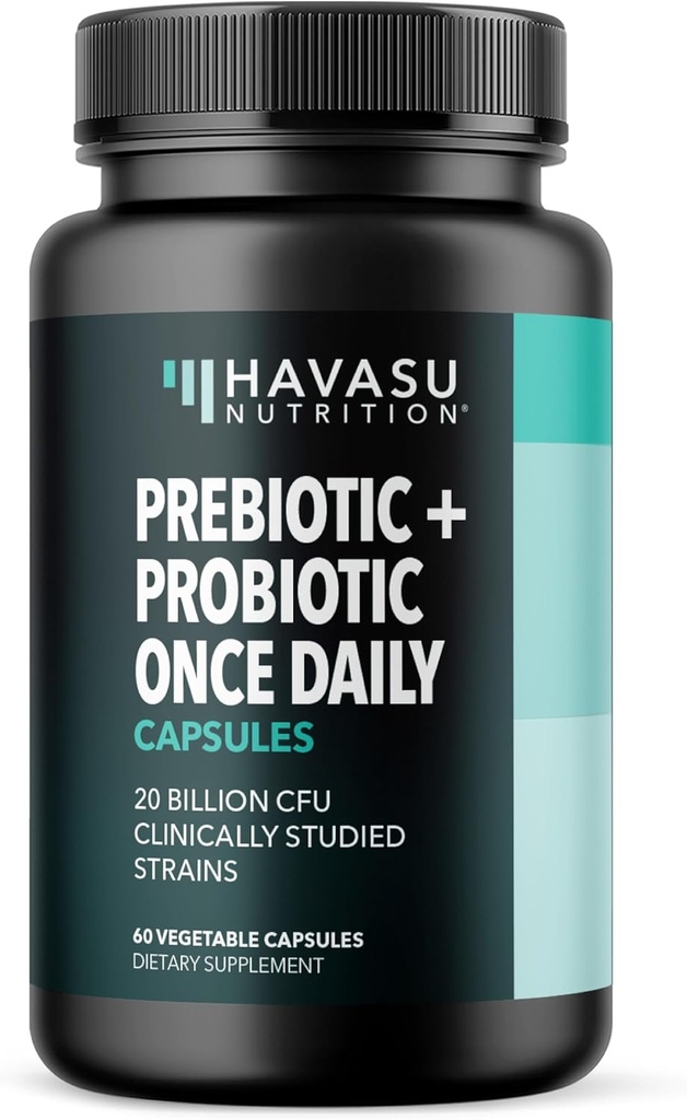 NUTRITION DE HAVASU Prébiotiques et probiotiques pour les femmes et les hommes - 20 milliards UFC - 2 mois d'approvisionnement