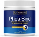 Rx Vitamines Phos-Bind - Supplément de soutien du rein Poudre - Binder au phosphate pour chats et chiens pour la santé du rein - Soutient le nettoyage normal du rein et les soins essentiels du rein - 200g