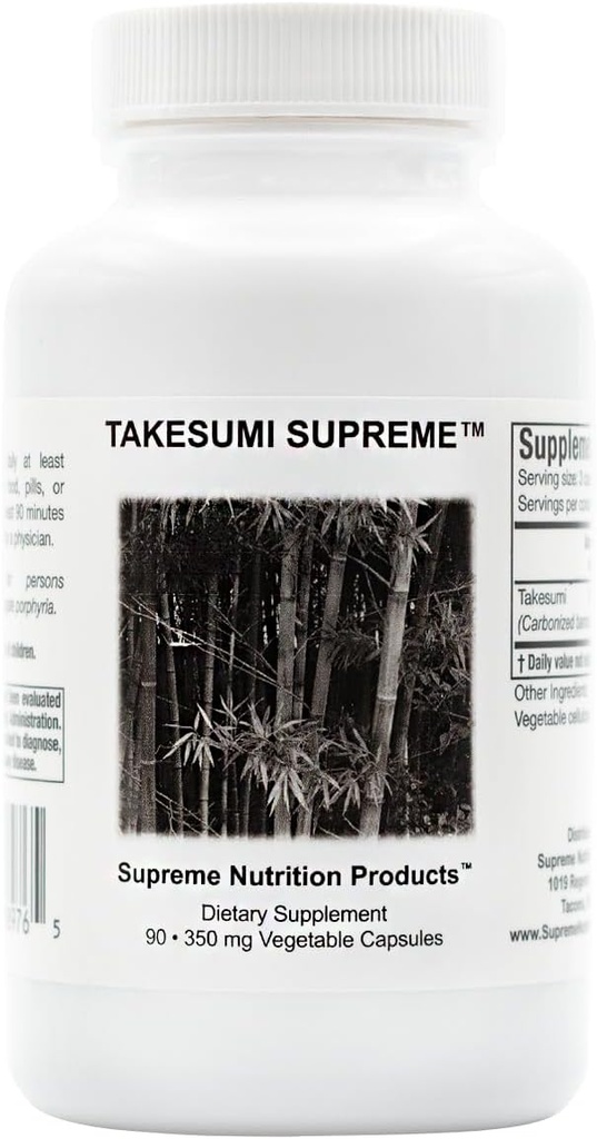 Supreme Nutrition Takesumi Supreme, 90 Capsules Végétariennes de Bamboo Charcoal activé pur