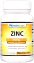 Wonder Laboratories Gluconate de zinc chélaté 50 mg - soutient la peau saine, le système immunitaire, la croissance cellulaire et plus - 100 comprimés végétariens