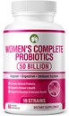 Probiotiques pour les femmes 60 capsules (50 milliards CFU) Mélange de probiotiques multi-souches formulé scientifiquement avec des suppléments biologiques avec des prébiotiques pour la santé des femmes (probiotiques complets pour les femmes)