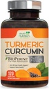 Turmeric Curcumin Supplement 2600mg - 95% Curcuminoids with Organic Turmeric & BioPerine Black Pepper for Best Absorption, Nature's Vegan Joint Support, Non-GMO Tumeric, Bottled in USA - 120 Capsules