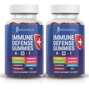 8 en 1 supplément de booster de défense immunitaire Gommies avec racine d'Astragalus, vitamine C et zinc, vitamine D3, Elderberry et Quercetin (2 pack)