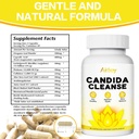 Airboy Candida Cleanse, Gut Colon Cleanse Detox pour les femmes et les hommes,Candi Support avec feuille d'origan, acide caprylique, bois, noix noires-60 comtes