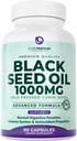 PurePremium Black Seed Oil 500mg - Bio Nigella Sativa Seeds, Cold Pressed Black Cumin Oil Extract - Supplément cheveux/peau pour hommes / femmes pack de 90 capsules