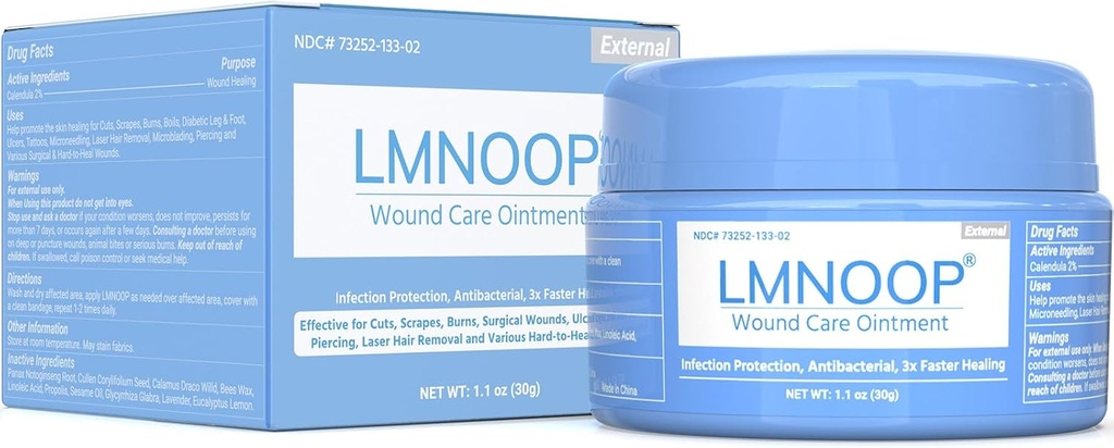 LMNOOP® Wound Care Ointment - Crème pour plaies de guérison rapide, réparation maximale pour tous les âges, onguent pour plaies profondes/ouvertes/chirurgicales, littores, plaies diabétiques, ulcères, brûlures, coupures