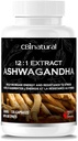 CBInatural Ashwagandha 12:1 Extrait 500mg (6000 mg équivalent) – Énergie, Vitalité et Hommes Wellness Support – 120 Capsules de végétalien, alimentation de 4 mois