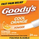 Poudres de soulagement de la douleur de Goody, poudre de céphalées extra-forte, orange frais, 24 ct (paquet de 1)