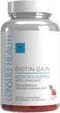 Consultez Santé BIOTIN GAIN Gummies avec ANAGAIN - Réduire la perte de cheveux - testé cliniquement - 10 000 mcg Biotin Vitamine B7 pour soutenir la croissance des cheveux, la peau et les ongles sains pour les femmes et les hommes - 60 Compte
