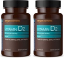 Éléments Vitamine D2 2000 UI, végétalien, 65 capsules, soutient les os forts et la santé immunitaire, 2 mois d'approvisionnement (paquet de mai) (paquet de 2)