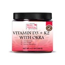 Reddy Naturals Vitamine D3 K2 Poudre avec Okra - à base végétale, à dissolution rapide avec des arômes naturels, formule de bien-être quotidien non-OGM - 4,2 OZ (120g)