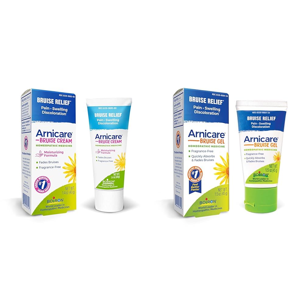 Boiron Arnicare Crème de Bruise et Gel pour soulager la douleur de l'ecchymose, de l'enflure ou de la décoloration - 1,4 oz Crème et 1,5 oz Gel