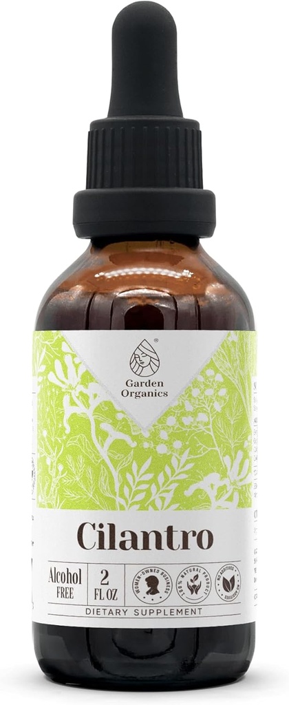 Extrait de teinture naturelle sans alcool, booster système immunitaire, gouttes liquides faites à partir de 100% feuille séchée Cilantro (2 fl oz)