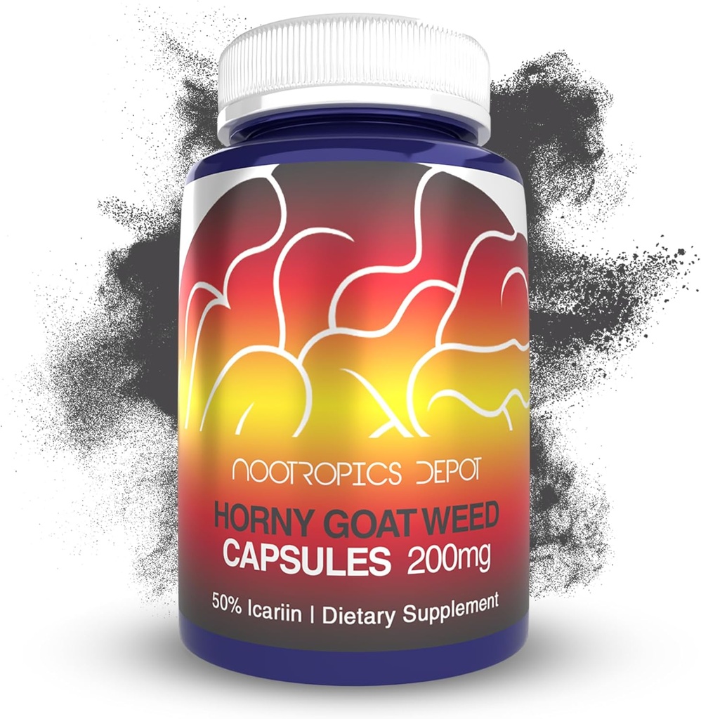 Nootropics Depot Horny Goat Capsules de mauvaises herbes (200mg) 30 Compte (50 %) minimum (50 %)