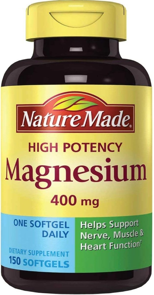 Magnésium 400 Milligrammes - 150 Softgels liquides