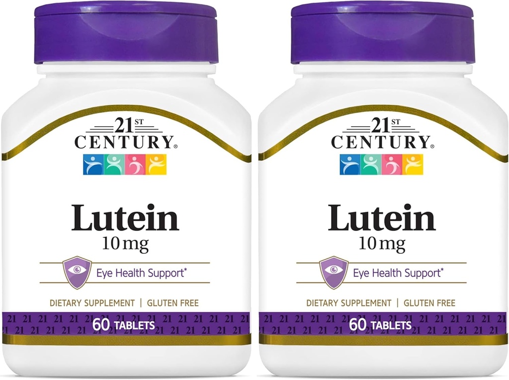 Lutéine du 21e siècle 10 mg Comprimés, 60 Nombre (paquet de 2)