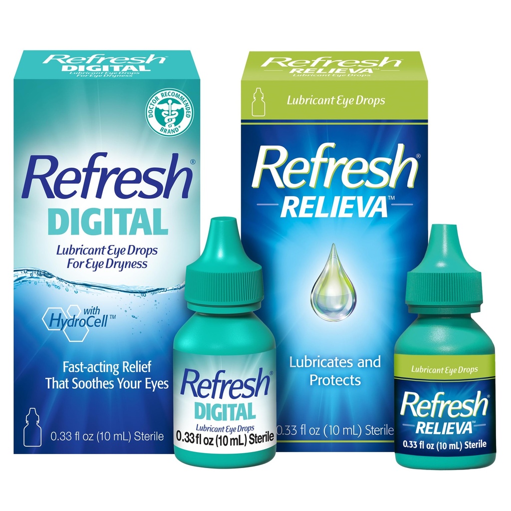 Rafraîchir les gouttes oculaires lubrifiantes (0,33 Fl Oz) gouttes oculaires lubrifiantes numériques (0,33 Fl Oz)