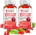 Supplément Berberine sans sucre Gummies, Berberine HCL originale avec Ceylan Cinnamon, Quercetin, Multivitamine, Soutien Immune & Gastro-intestinale Fonction & Métabolisme pour les femmes et les hommes