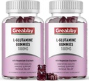 L Glutamine 1000mg Gummies - Muscle Relief & Immune Support, Amino Acid Supplement with Magnesium Glycinate, Vegan & Non-GMO, Gluten Free (120 Count)