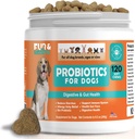 Probiotiques pour chiens Supplément de santé digestif Allergies et démangeaisons Peau - Animaux de compagnie Diarrhée Gaz Traitement Pose Stomach Relief Arôme de poulet 120 Mâches molles
