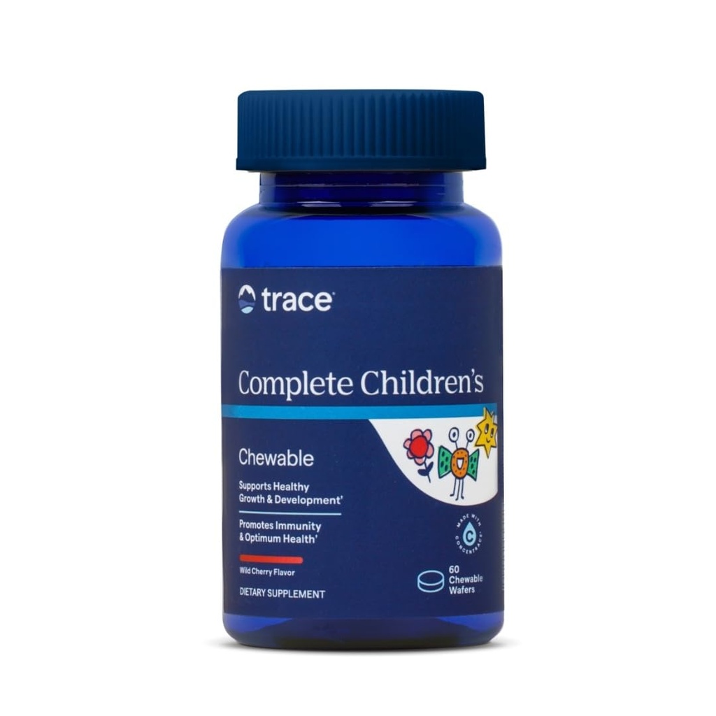 Trace Minerals Complete Children's Chewable - Multivitamine sans gluten pour enfants - Supplément multivitamine à croquer pour soutenir la santé et le développement - 60 Wafers à croquer (30 portions)