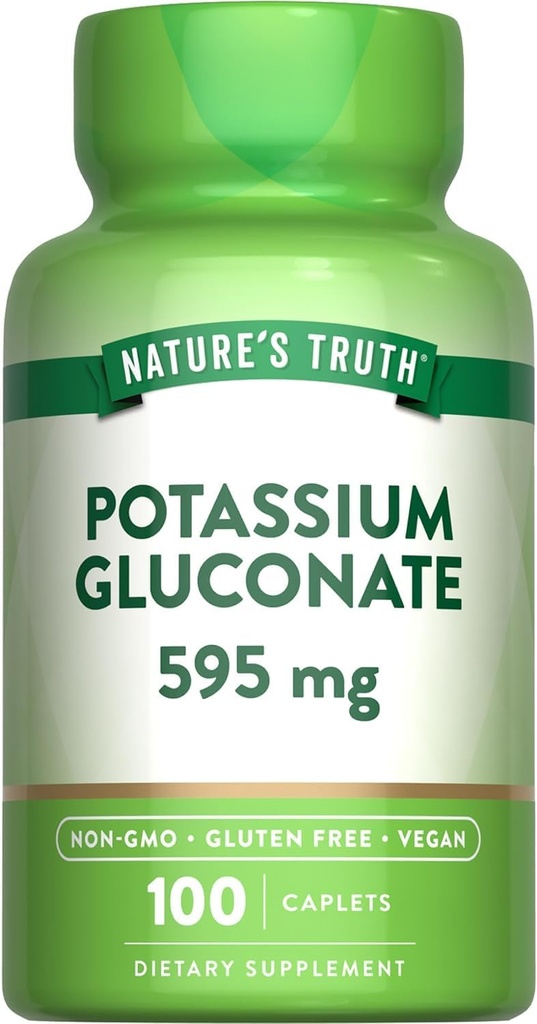 Nature's Truth Potassium Gluconate 595 mg Suppléments, 100 Nombre (paquet de 3)