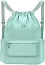 Sac à dos drawstring avec wet Pocket Gym Sac à dos résistant à l'eau Cinch String Bag Plage Nage pour femmes hommes