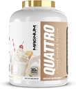 Magnum Nutraceuticals Quattro Shake Series Poudre de protéines, Vanille 4,5lb – Mélange isolat de protéines premium pour la croissance et la récupération musculaires