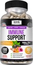 Kaya Naturals Immune Support avec du zinc et de la vitamine C pour les adultes, probiotiques et crème de 1000mg Immune System Booster Sambucus Elderberry Capsules - 180 Compte