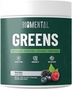 Supplément vert biomental - Berries-Détox - Santé digestive, Mélange antioxydant, Poudre de vert - Supplément nutritionnel de soutien aux immunones vertes premium - Soutien gut pour les hommes et les femmes 9,5 oz
