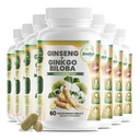 GreeNatr Ginko Biloba & Panax Supplément Ginseng - Supplément Cerveau Ginseng Rouge pour Mémoire et Focus - Ginkgo Biloba Suppléments pour une bonne vision, système immunitaire et amélioration du flux sanguin - 12 bouteilles