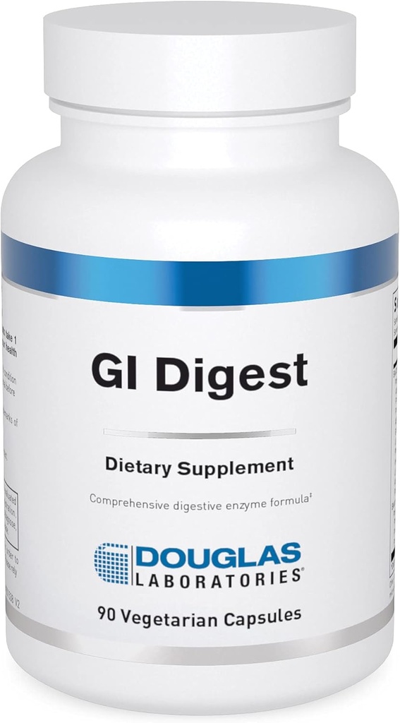 Douglas Laboratories G.I. Digest Formule enzymatique complète incluant les enzymes de gluten et de lait 90 Capsules
