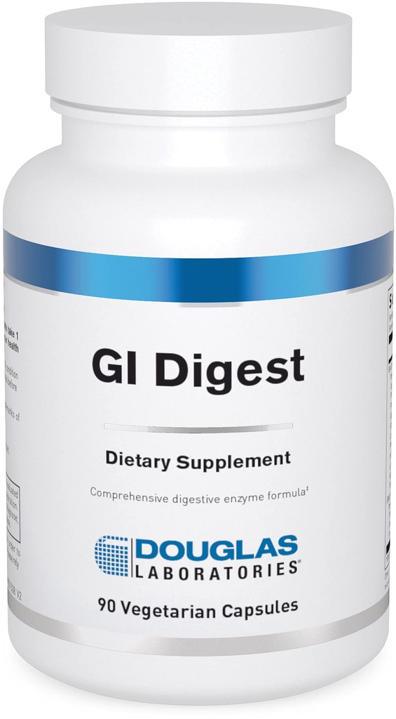 Douglas Laboratories G.I. Digest Formule enzymatique complète incluant les enzymes de gluten et de lait 90 Capsules