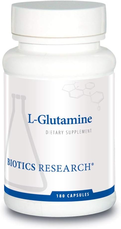 Recherche en biotique L Glutamine, Santé gastro-intestinale, Soutien à la doublure, Soutien musculaire optimal, Lean Muscle, Activité antioxydante, Acid Amino de forme libre. 180 gélules