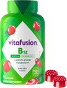 vitafusion Vitamine B12 de force extra, soutient le métabolisme de l'énergie et le système nerveux soutien de la santé, supplément de vitamine Gummy pour les femmes et les hommes, saveur cerise, 45 jours d'approvisionnement, 90 comte