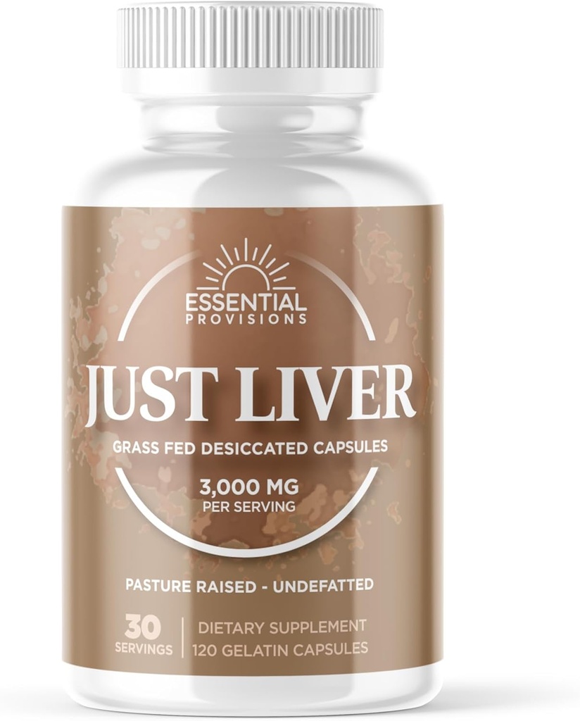 Gélules de foie, d'herbe et de pâturage, 3 000 mg par portion, 120 Nombre