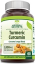 Secrets à base de plantes Curcumine curcumine supplément de 1000 Mg par service de 120 capsules de légumes Mélange de poudre de curcuma et d'extrait de curcuma non-OGM
