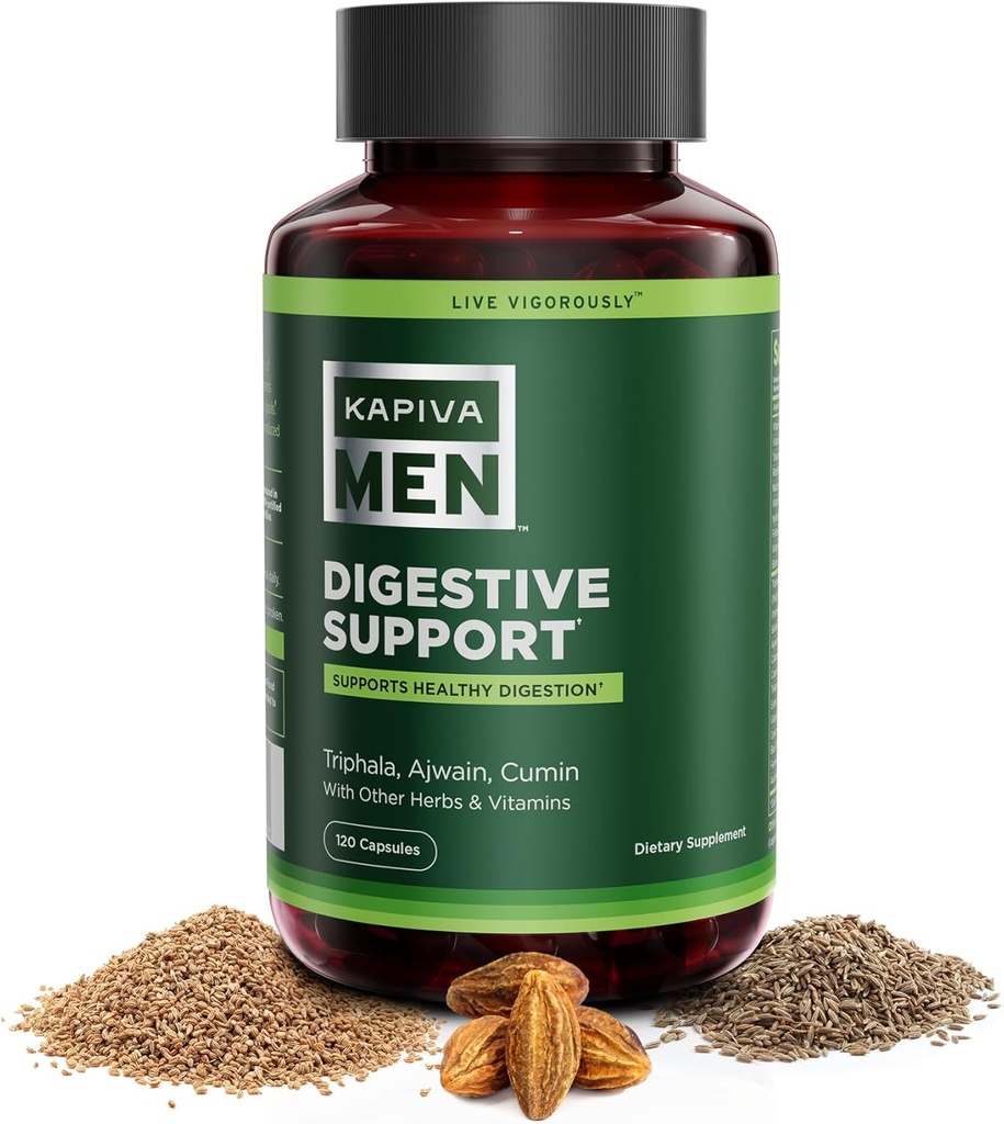 Supplément de soutien digestif avec Triphala, Ajwain, Cumin, et d'autres herbes et vitamines, soutient la digestion saine et la santé gustative, 60 jours d'approvisionnement, 120 capsules