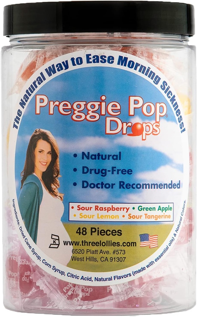 Preggie Pop Drops Matin Maladie Relief pour les femmes enceintes. Différentes gouttes de bonbons pour la grossesse. 48 Chef