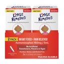 Petit remède Fièvre infantile et soulagement de la douleur, saveur de baie naturelle, 2 Fl Oz (paquet de 2)