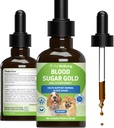 Pet Wellbeing Blood Sugar Gold Dogs - Holistic Blood Sugar Support, Pancreas & Liver Health, Gymnema, Fenugreek & Devil’s Club - NASC Certified & Vet-Formulated - 2 oz Liquid