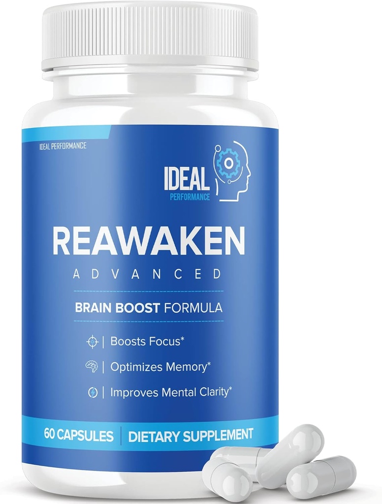 Reawaken Brain Boost Supplément pour la formule avancée de mémoire (60 capsules)